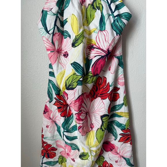 Tommy Bahama Hibis-Sketch Linen Halter Shift Dress Size XS - Picture 4 of 6